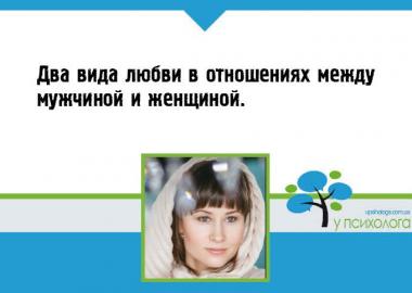 Два вида любви в отношениях между мужчиной и женщиной